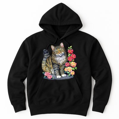 Cat and Roses Hoodie