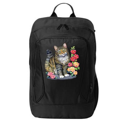 Cat and Roses City Backpack