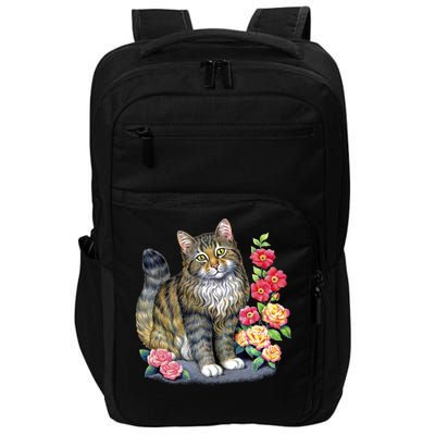 Cat and Roses Impact Tech Backpack