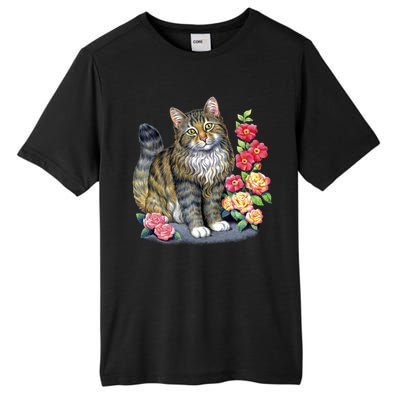 Cat and Roses Tall Fusion ChromaSoft Performance T-Shirt