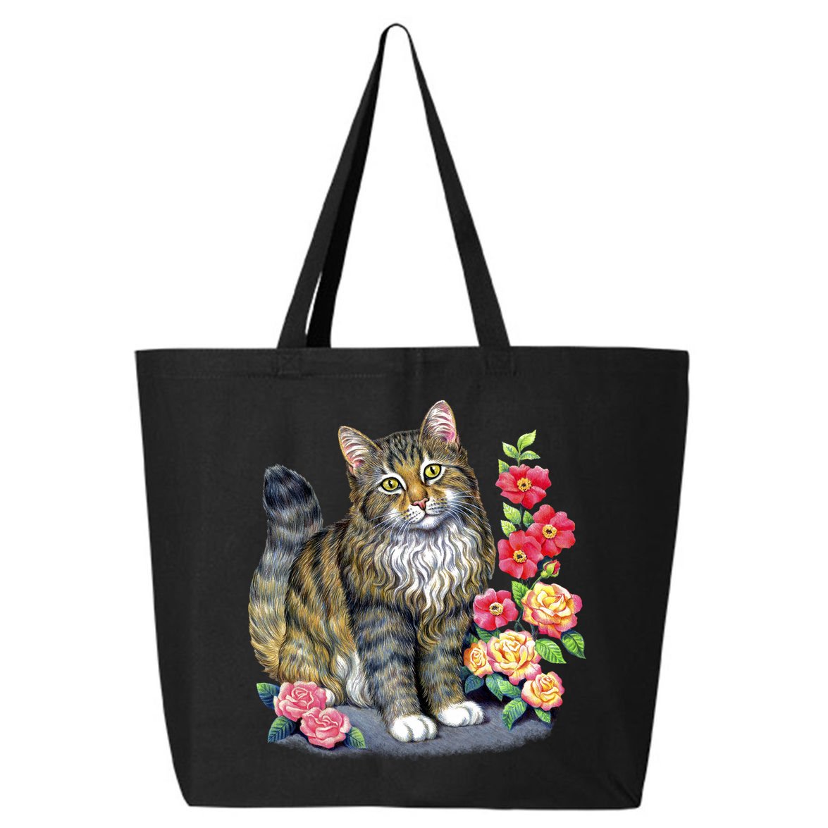 Cat and Roses 25L Jumbo Tote