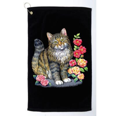 Cat and Roses Platinum Collection Golf Towel