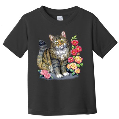 Cat and Roses Toddler T-Shirt