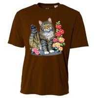 Cat and Roses Cooling Performance Crew T-Shirt