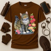 Cat and Roses Cooling Performance Crew T-Shirt