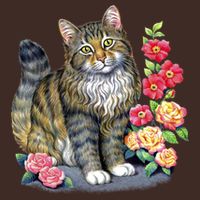 Cat and Roses Cooling Performance Crew T-Shirt