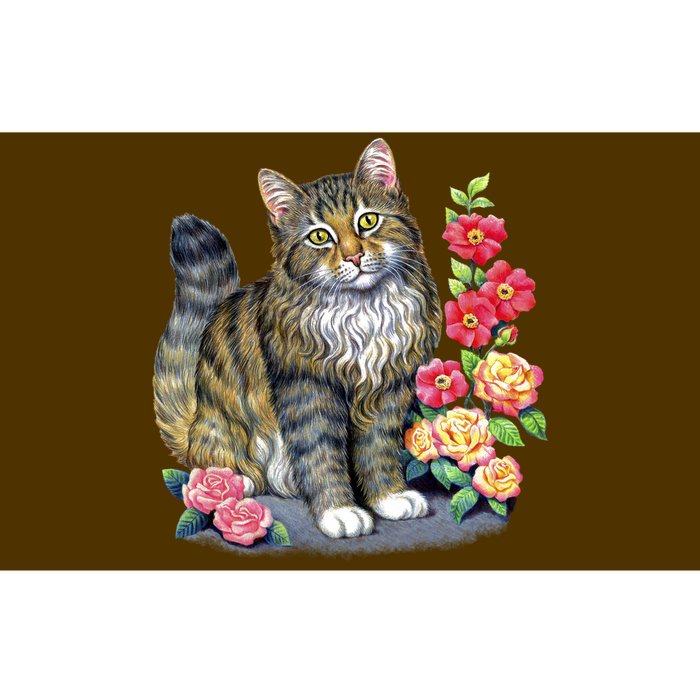 Cat and Roses Bumper Sticker