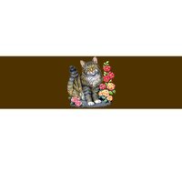 Cat and Roses Bumper Sticker