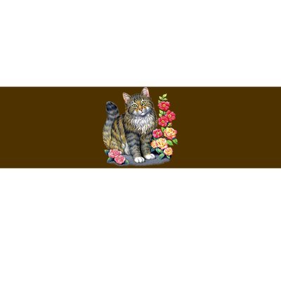 Cat and Roses Bumper Sticker