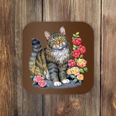 Cat and Roses Coaster