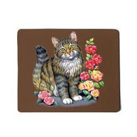 Cat and Roses Mousepad