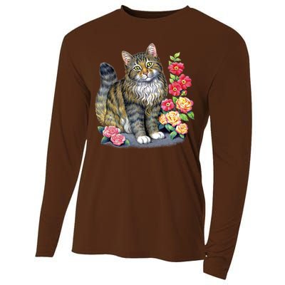 Cat and Roses Cooling Performance Long Sleeve Crew