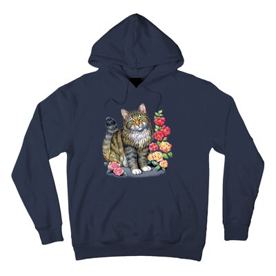 Cat and Roses Hoodie