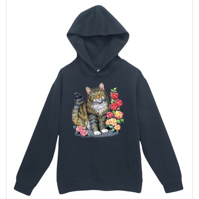 Cat and Roses Urban Pullover Hoodie