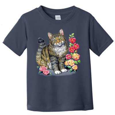 Cat and Roses Toddler T-Shirt