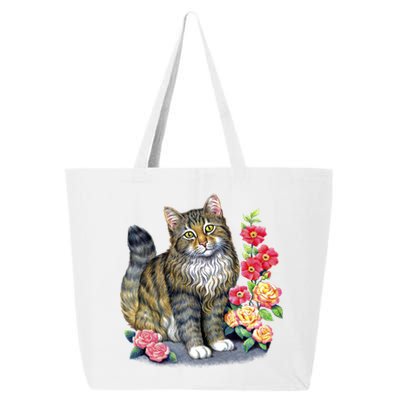 Cat and Roses 25L Jumbo Tote