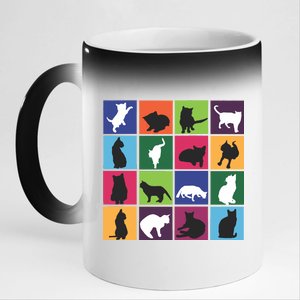 Cat Blocks 11oz Black Color Changing Mug