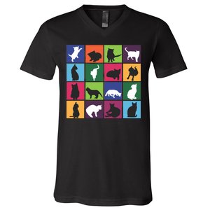 Cat Blocks V-Neck T-Shirt