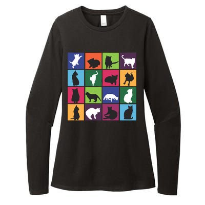 Cat Blocks Womens CVC Long Sleeve Shirt