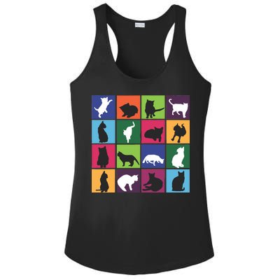 Cat Blocks Ladies PosiCharge Competitor Racerback Tank