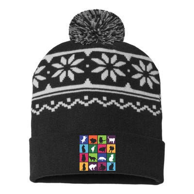 Cat Blocks USA-Made Snowflake Beanie