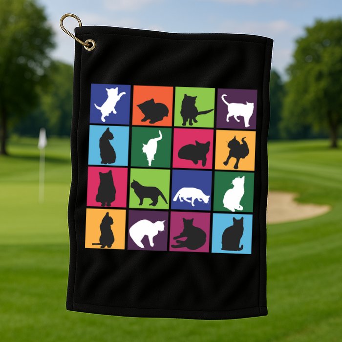 Cat Blocks Golf Towel