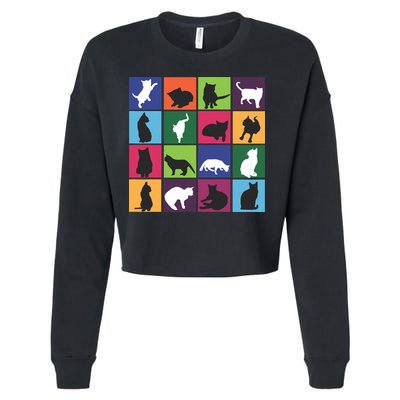 Cat Blocks Cropped Pullover Crew