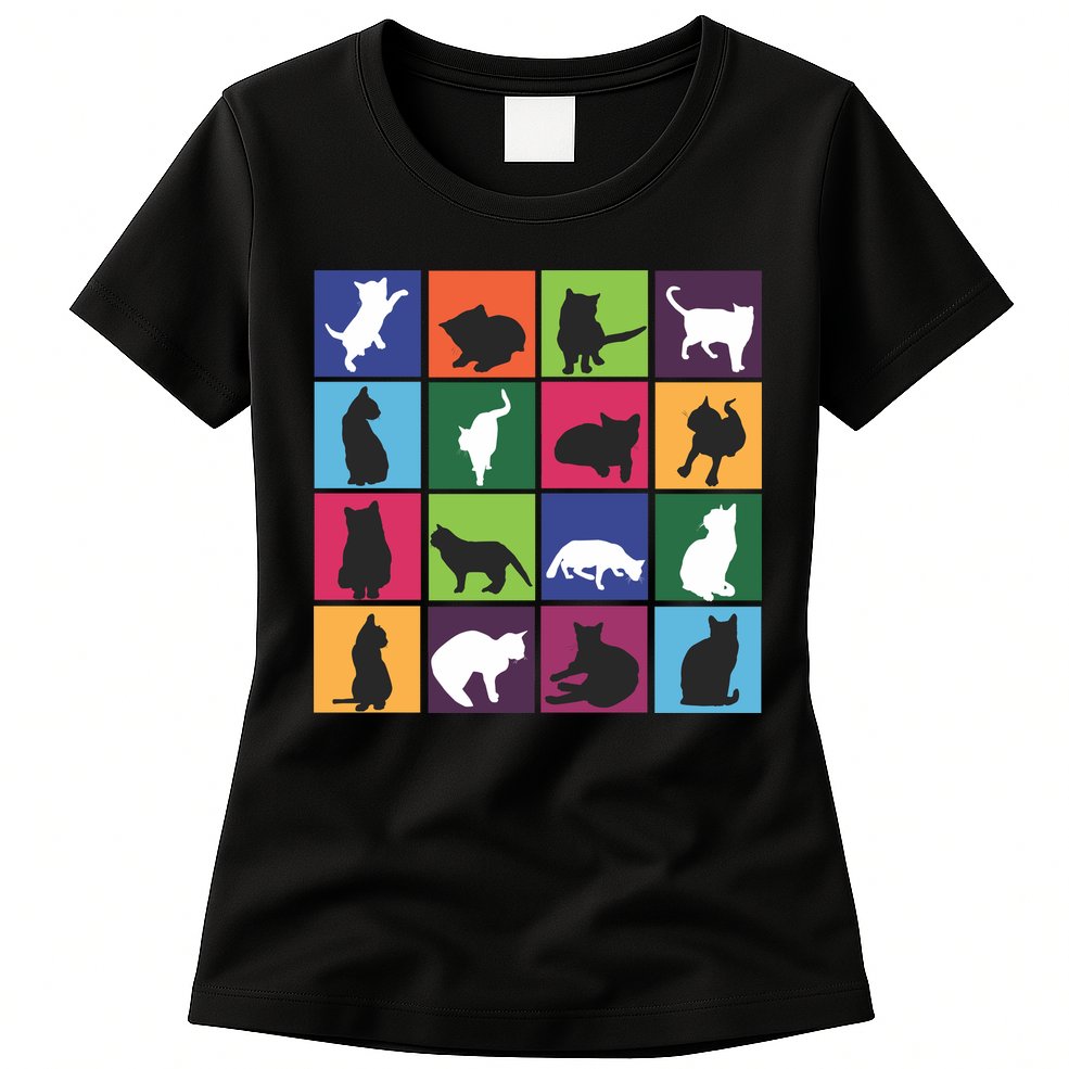 Cat Blocks Womens T-Shirt