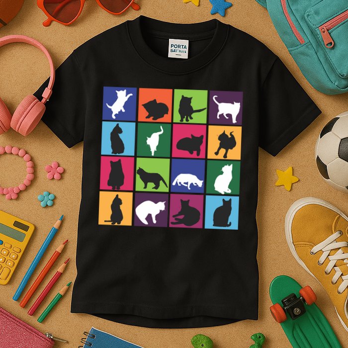 Cat Blocks Kids T-Shirt