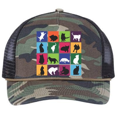 Cat Blocks Retro Rope Trucker Hat Cap