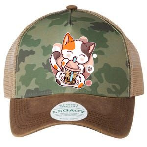 Cat Boba Tea Kawaii Legacy Tie Dye Trucker Hat