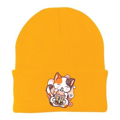 Cat Boba Tea Kawaii Knit Cap Winter Beanie