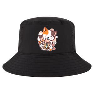 Cat Boba Tea Kawaii Cool Comfort Performance Bucket Hat