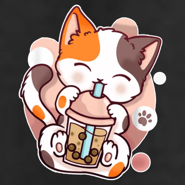 Cat Boba Tea Kawaii Cool Comfort Performance Bucket Hat