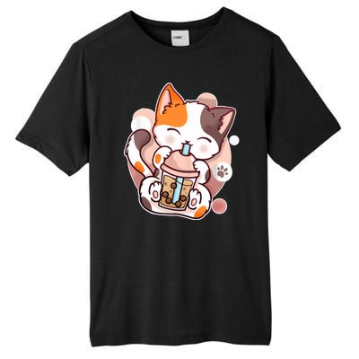 Cat Boba Tea Kawaii Tall Fusion ChromaSoft Performance T-Shirt