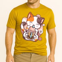 Cat Boba Tea Kawaii Cooling Performance Crew T-Shirt
