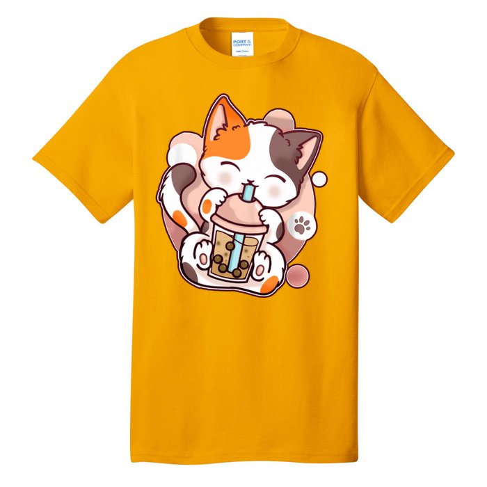 Cat Boba Tea Kawaii Tall T-Shirt