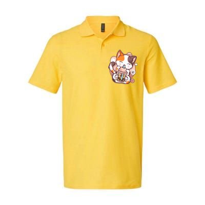 Cat Boba Tea Kawaii Softstyle Adult Sport Polo