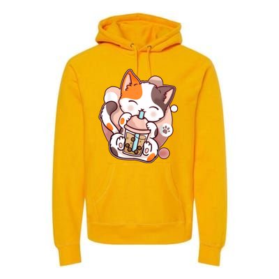 Cat Boba Tea Kawaii Premium Hoodie