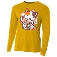 Cat Boba Tea Kawaii Cooling Performance Long Sleeve Crew