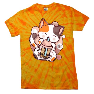 Cat Boba Tea Kawaii Tie-Dye T-Shirt