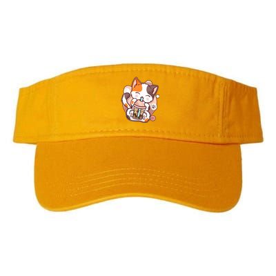 Cat Boba Tea Kawaii Valucap Bio-Washed Visor