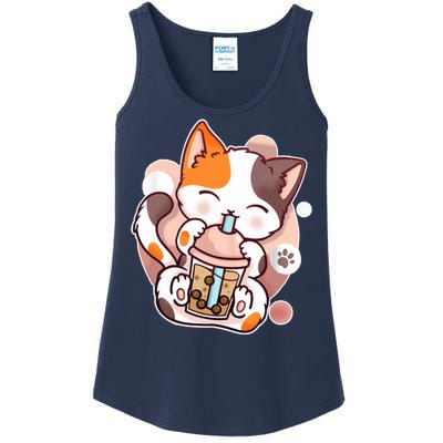 Cat Boba Tea Kawaii Ladies Essential Tank