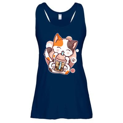 Cat Boba Tea Kawaii Ladies Essential Flowy Tank