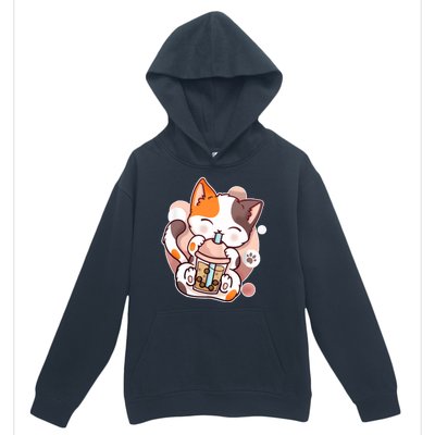 Cat Boba Tea Kawaii Urban Pullover Hoodie