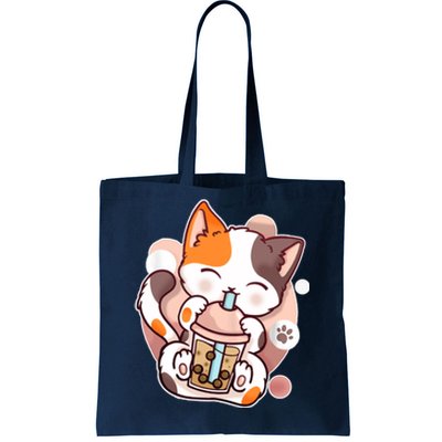 Cat Boba Tea Kawaii Tote Bag