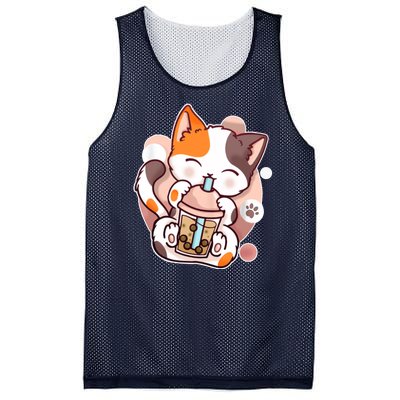 Cat Boba Tea Kawaii Mesh Reversible Basketball Jersey Tank