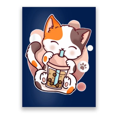 Cat Boba Tea Kawaii Poster