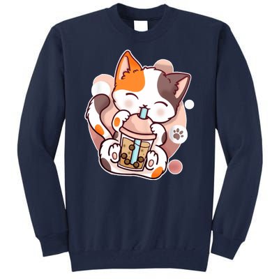 Cat Boba Tea Kawaii Tall Sweatshirt