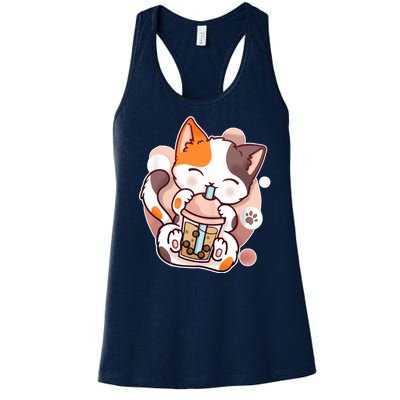 Cat Boba Tea Kawaii Women's Racerback Tank